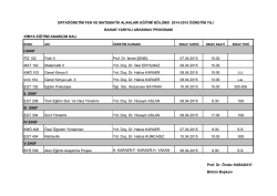 Orta &Ouml;ğretim Fen ve Matematik B&ouml;l&uuml;m&uuml; Ara Sınav Takvimi