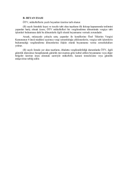 B- BEYAN ESASI &Ouml;TV, m&uuml;kelleflerin yazılı beyanları &uuml;zerine tarh