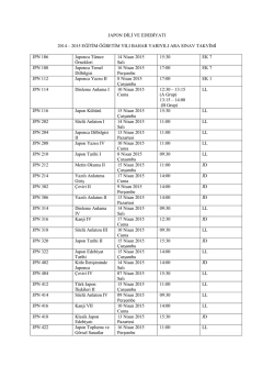 2015 EĞİTİM ÖĞRETİM YILI BAHAR YARIYILI ARA SINAV TAKVİMİ