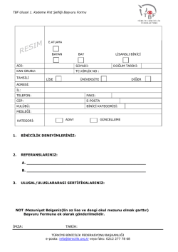 TBF Ulusal 1. Kademe Pist Şefliği Başvuru Formu