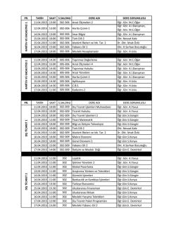 PR. TARİH SAAT S.SALONU DERS ADI DERS SORUMLUSU 11.04