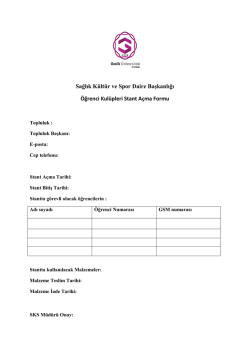 &Ouml;ğrenci Kul&uuml;pleri İ&ccedil;in Stant A&ccedil;ma Formu