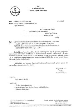 T.C. KİLİS vALiLiĞİ İl Mııı&icirc; Eğııim M&uuml;d&uuml;rl&uuml;ğ&uuml;