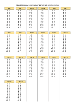 fen ve teknoloji dersi yaprak testleri i&ccedil;in cevap anahtarı 1. a 2. b 3. d