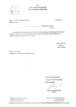 Tiyatro - Kula İl&ccedil;e Milli Eğitim M&uuml;d&uuml;rl&uuml;ğ&uuml;