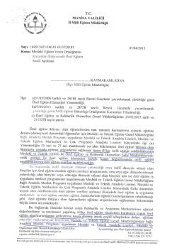 T.c. MANİSA vALİLiĞİ iı Milli Eğitim M&uuml;d&uuml;rl&uuml;ğ&uuml;