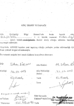 g&ouml;&ccedil; tespit tutanağı