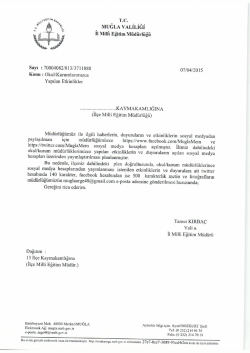 Okul/Kurumlarımızca Yapılan Etkinlikler Duyurusu İ&ccedil;in Tıklayınız.