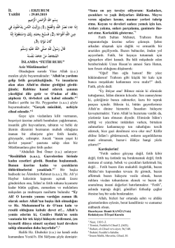 İslam`da Fetih Ruhu - Erzurum İl M&uuml;ft&uuml;l&uuml;ğ&uuml;