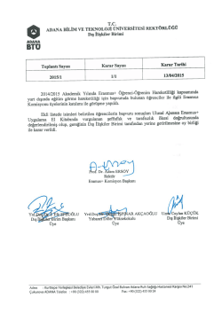 îš`i`iî - Dış İlişkiler Birimi - Adana Bilim ve Teknoloji Üniversitesi