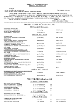 32.hafta m&uuml;sabaka b&uuml;lteni - TFF İstanbul İl Başkanlığı