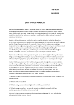 ECE &Ccedil;ELEBİ 0101100256 &Ccedil;OCUK G&Uuml;VENLİĞİ PRENSiPLERİ