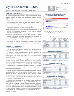 Aylık Ekonomik B&uuml;lten - Cotton Incorporated