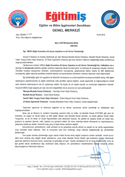 MEB`e yazdığımız yazı i&ccedil;in tıklayınız