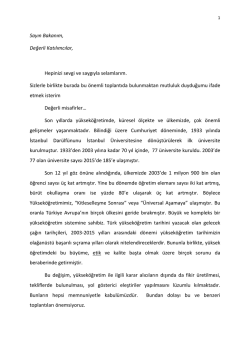 Y&uuml;ksek&ouml;ğretim Kurulu Başkanı Prof. Dr. M. A. Yekta Sara&ccedil;