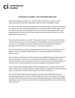 Contemporary Istanbul &ndash; Yeni CI Direkt&ouml;r&uuml; Silvia Koch