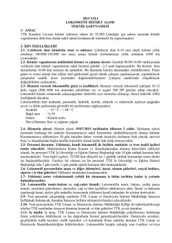 2015 YILI LOKOMOTİF HİZMET ALIMI TEKNİK ŞARTNAMESİ 1