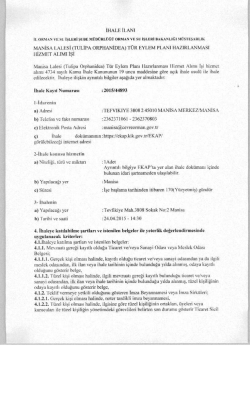 İhale ilanını görüntülemek için lütfen tıklayınız