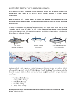 2015 trol ve gırgır ara&ccedil;ları ile av yasağı