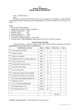 Teklif Mektubu - Bursa İl Sağlık M&uuml;d&uuml;rl&uuml;ğ&uuml;