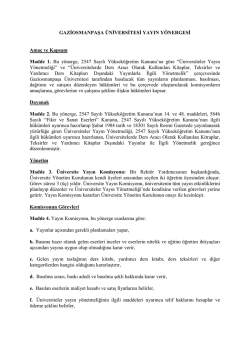 BOZOK &Uuml;NİVERSİTESİ YAYIN Y&Ouml;NERGESİ