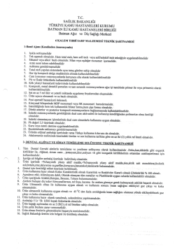 2-Teknik Şartname - Batman Kamu Hastaneleri Birliği