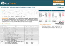 G&uuml;nl&uuml;k B&uuml;lten: Dolardaki zirve arayışı endeksi rahatsız