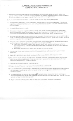 ALAPLı KAYMAKAMLIĞI KURUMLAR ARASI FUTBOL TURNUVASI