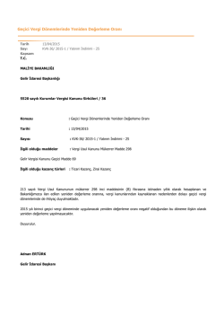 Ge&ccedil;ici Vergi D&ouml;nemlerinde Yeniden Değerleme Oranı