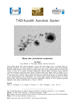TAD-Kandilli Astrofizik G&uuml;nleri - Kandilli Rasathanesi ve Deprem