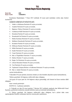 2015/630 - Y&uuml;ksek Se&ccedil;im Kurulu