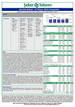 G&uuml;nl&uuml;k B&uuml;lten 15 Nisan 2015 &Ccedil;arşamba