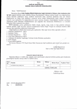 bursa halk sağlığı m&uuml;d&uuml;rl&uuml;ğ&uuml; bağlı birimlerin ihtiyacı olan