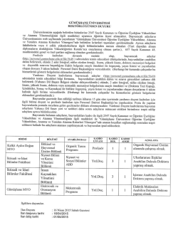 G&uuml;m&uuml;şhane &Uuml;niversitesi &Ouml;ğretim &Uuml;yesi Alım İlanı