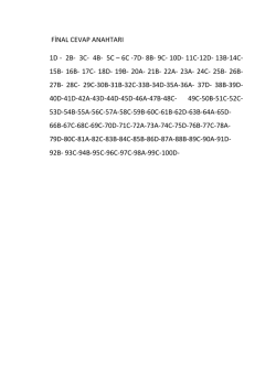 final cevap anahtarı 1d - 2b- 3c- 4b