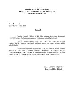 Futbol Turnuvası Karar Kırmızı Kart