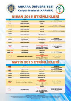 ANKARA &Uuml;NİVERSİTESİ Kariyer Merkezi (KARMER) NİSAN 2015