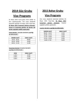 2014 G&uuml;z Grubu Vize Programı