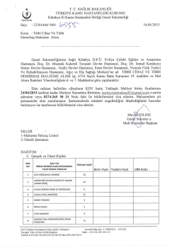 yaklaşık maliyet isteme yazısı - Kütahya İli Kamu Hastaneleri Birliği