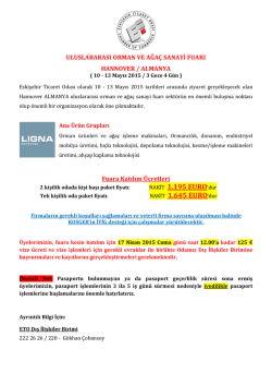 almanya/hannover uluslararası orman ve ağa&ccedil; sanayi fuarı