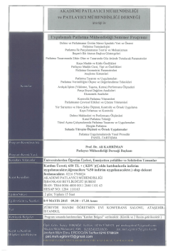 Akademi Patlayıcı M&uuml;hendisliği Derneği Seminer Programı