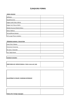 İŞ BAŞVURU FORMU