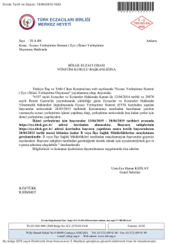 ( Eys ) İkinci Yerleştirme Duyurusu Hakkında