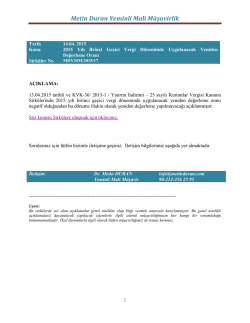 Sirk&uuml;ler No MDYMM/2015/17