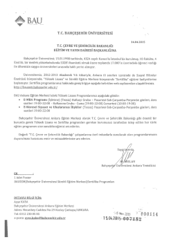 rc. BAH&Ccedil;EŞEHİR &Uuml;NİVERSİTESİ s - &Ccedil;evre ve Şehircilik Bakanlığı
