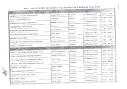 2014-2015 Eğitim &Ouml;ğretim yılı Mezuniyet T&ouml;reni Takvimi