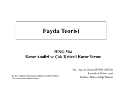 Beklenen Fayda Teorisi - Pamukkale Üniversitesi