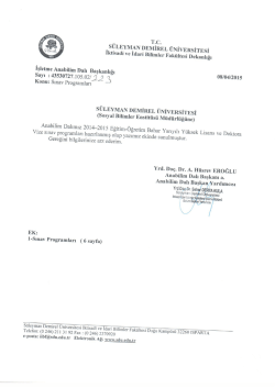 2014-2015 Eğitim &Ouml;ğretim Yılı Bahar Yarıyılı İşletme Anabilim Dalı