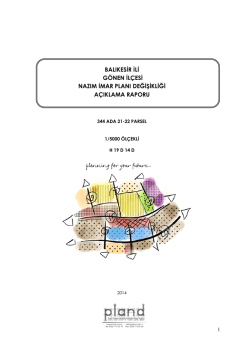 Plan A&ccedil;ıklama Raporu