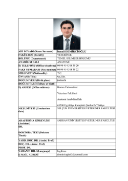 İsmail DEMİRCİOĞLU - Harran &Uuml;niversitesi